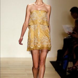 BCBG MaxAzria Runway Samantha Yellow Organza Lace